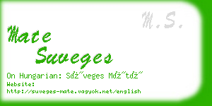mate suveges business card